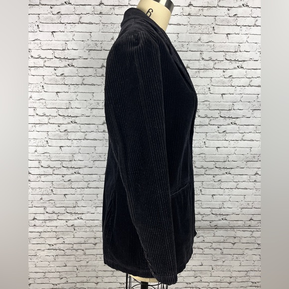 Newport News | black 100% cotton, corduroy elongated jacket size 10 - Picture 3 of 11
